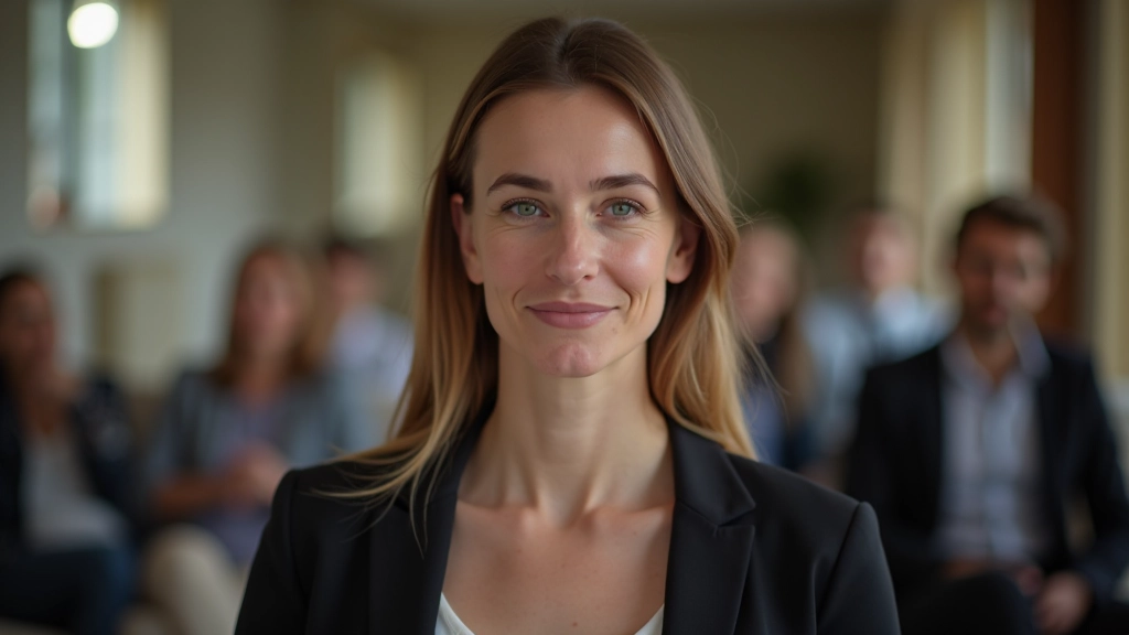 Femme pratiquant des techniques de respiration et de relaxation pour surmonter l'anxiété de parler en public