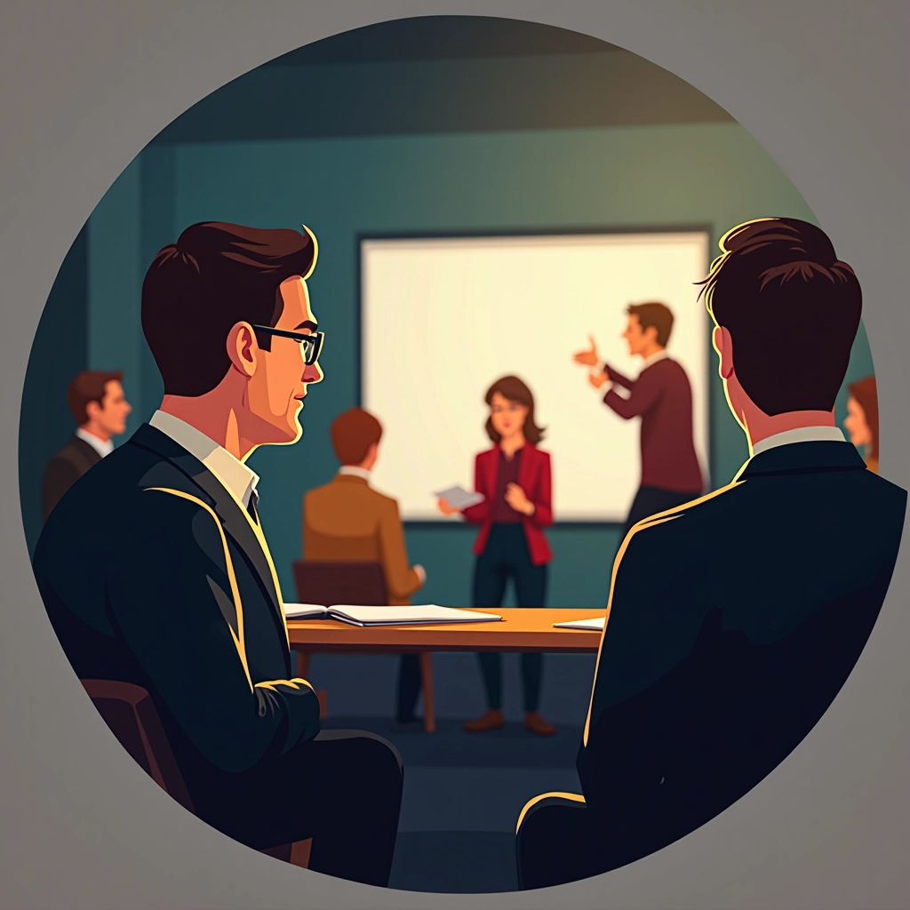 Logo des clubs de prise de parole belges, avec des membres en discussion et réseau professionnel