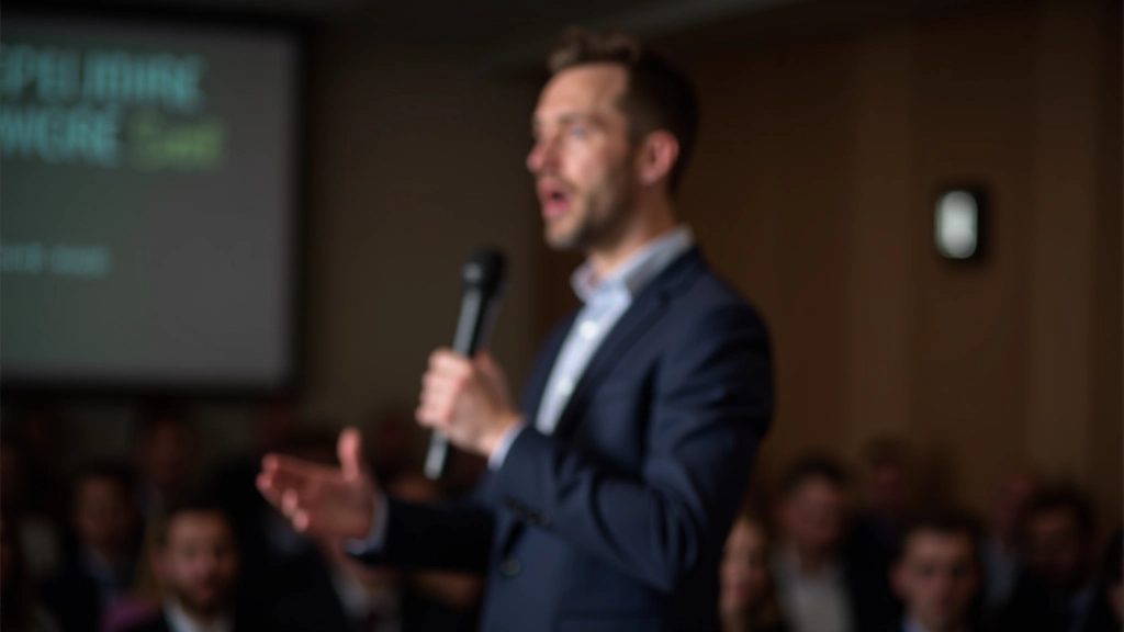 Orateur démontrant une variété vocale et un langage corporel expressif pour captiver son audience